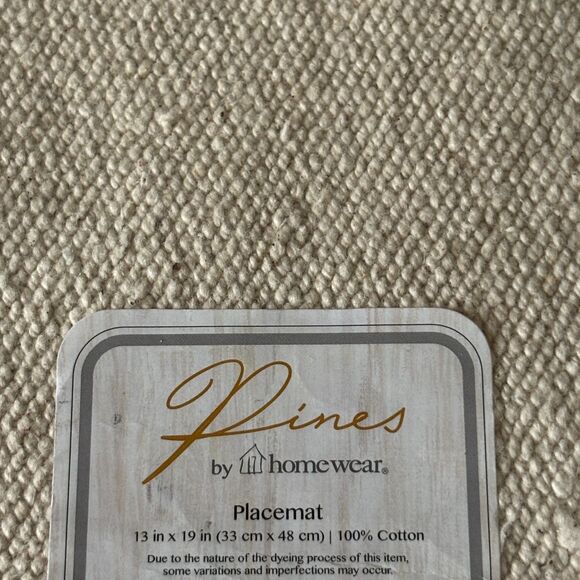 KIRKLAND'S Pines BY Home Wear Set Of 4 Piana w/Frayed Edge 13"x19" Placemats - Picture 3 of 3
